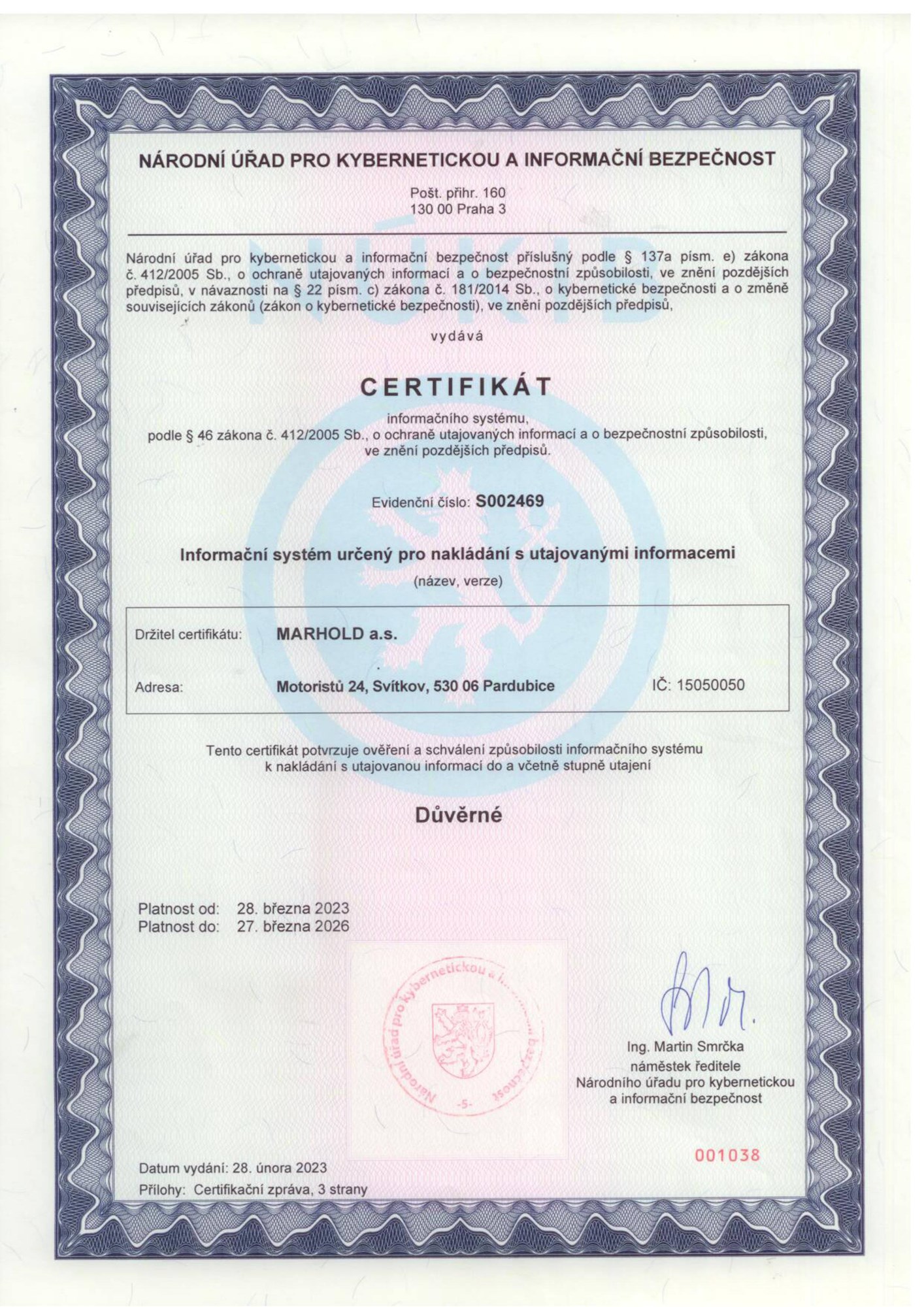 Certifikát Informačního Systému 03 2026 Images 1